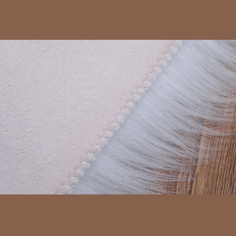 Simplicity Living Room Area Rug Modern Carpet Polyester Shag Rug with Non-Slip Backing