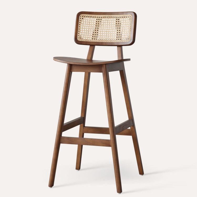 Solid Wood Bar Stool Modern Backrest Counter Stool for Bristol