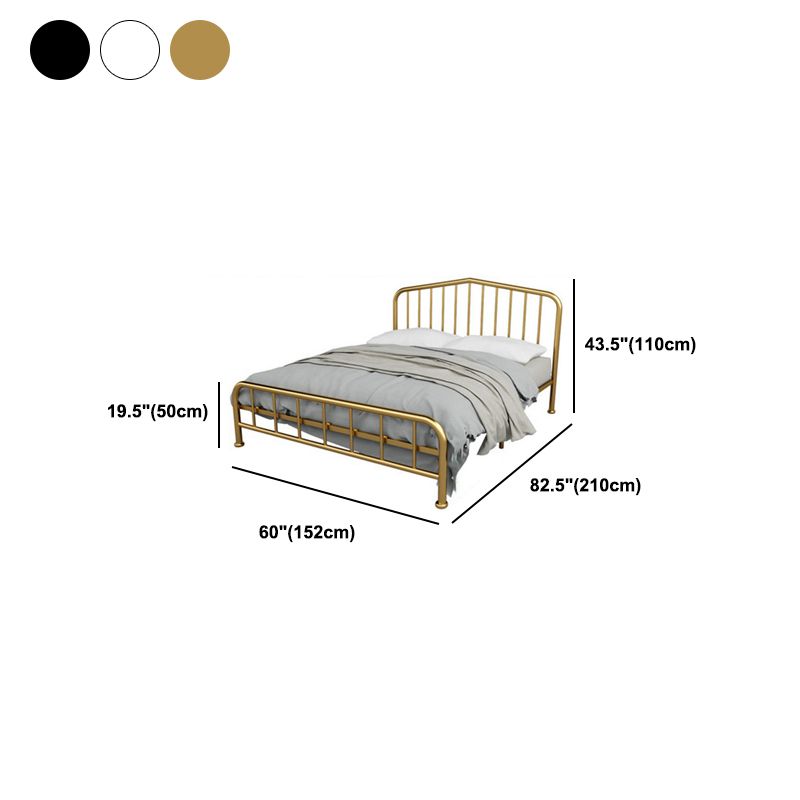 Modern Metal Headboard Bed Arched Open-Frame Bed with Metal Legs