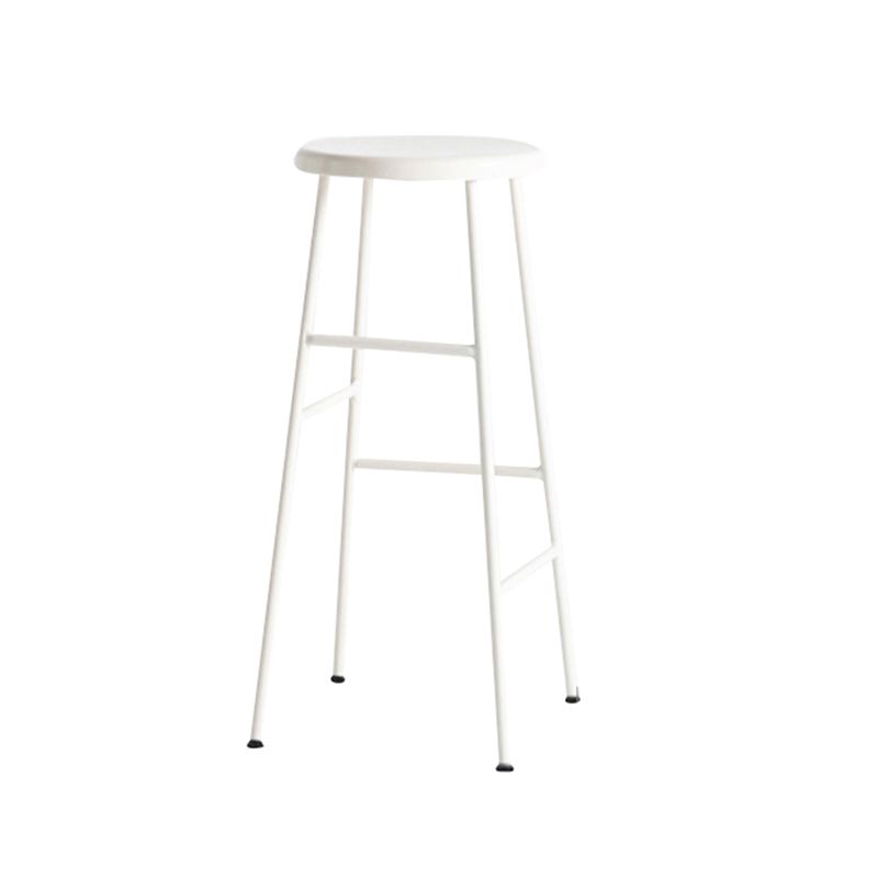Industrial Iron Backless Barstool Simple Indoor Tall Stool with Square Seat 1 Piece