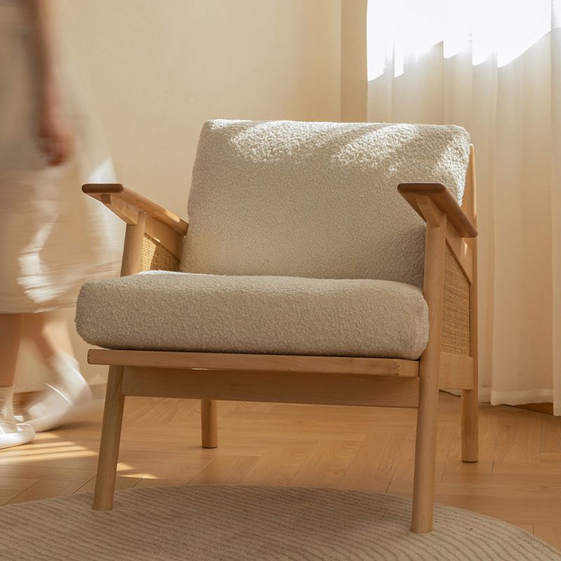 Recessed Arms Included Chair 30.51" Wide Solid Wood Frame Armchair