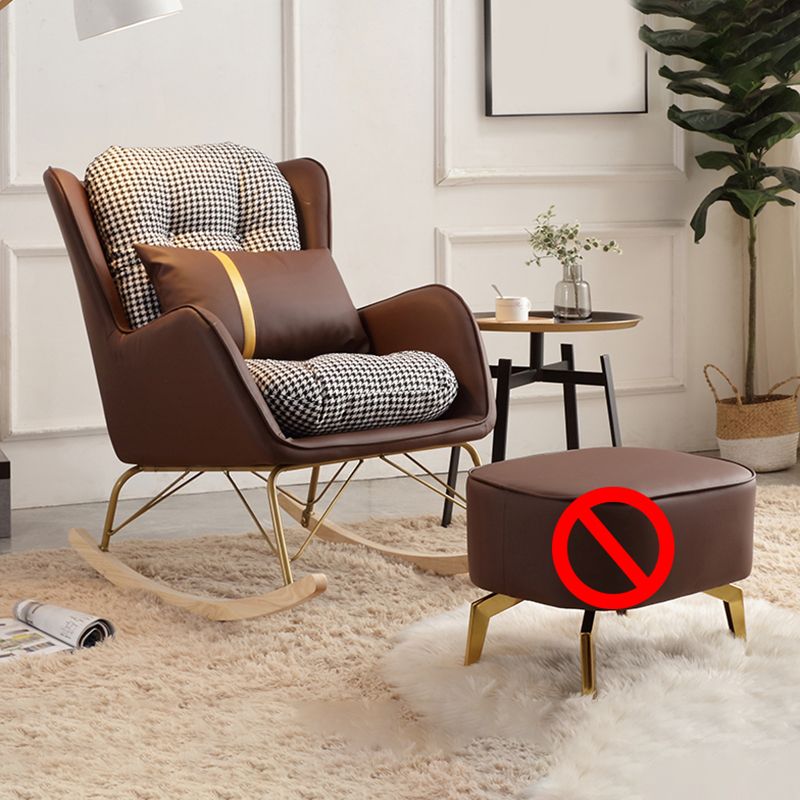Modern Rocking Chair Metal Frame Doll Cotton Filling Spindle Rocker Chair