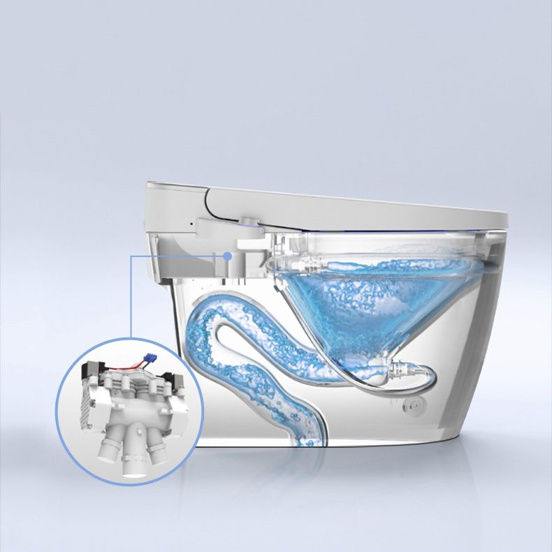 Contemporary 1-Piece Bidet Toilet Floor Mounted White Toilet Bowl for Bathroom