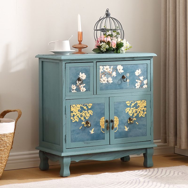 Traditional Solid Wood Bedroom Storage Chest Vertical Chest with Drawers