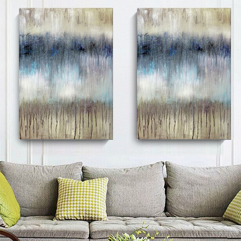 Abstract Painting Wall Decor Black and Brown Modernist Canvas Art for Dining Room