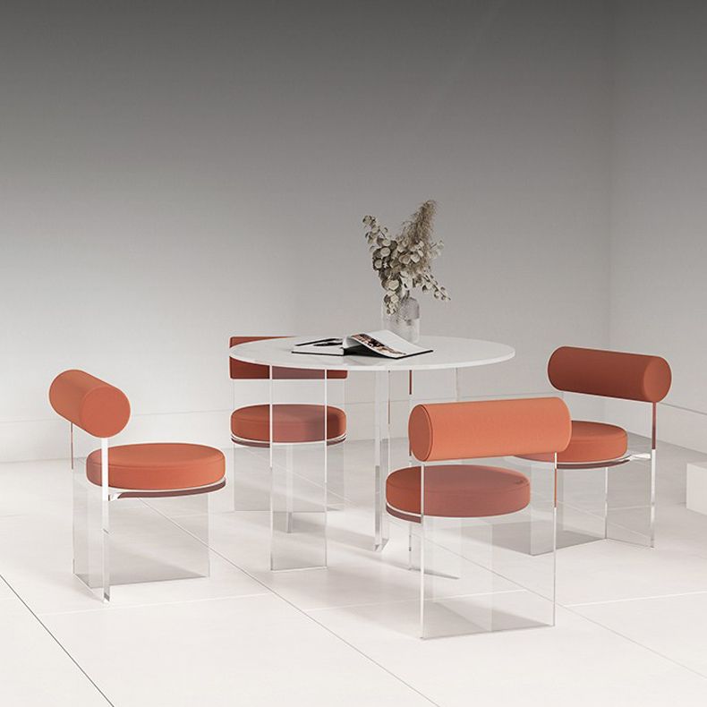 Modern 1/2/3/5 Pieces Dining Set Round Stone Dining Table for Cafe