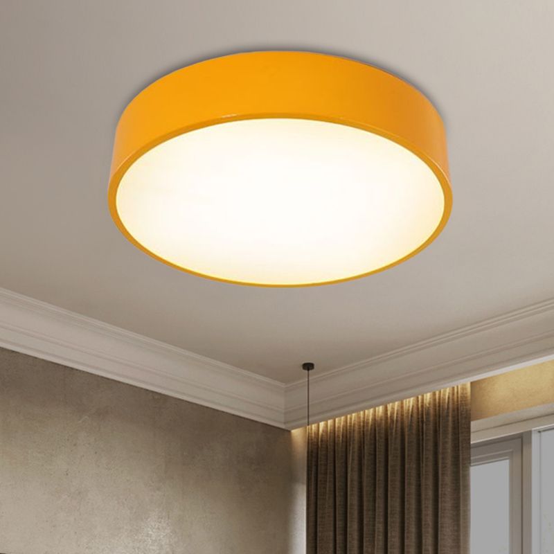 Circular Acrylic Ceiling Mounted Fixture Children Style Red/Yellow/Blue LED Flushmount Lighting