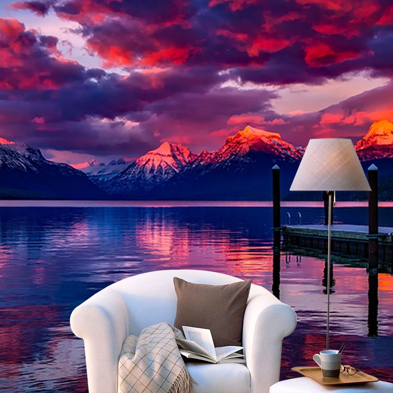 Modern Style Mural Wallpaper Setting Sun Photography Indoor Wall Mural