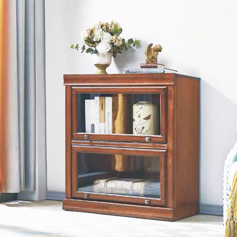 Wooden Barrister Bookcase Modern Closed Back Bookcase for Home Office