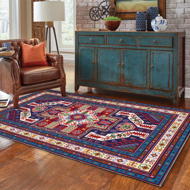 Boho Tribal Totem Teppich Multikolen Polyester Teppich Teppichfleck -Widerstand Teppich für die Heimdekoration