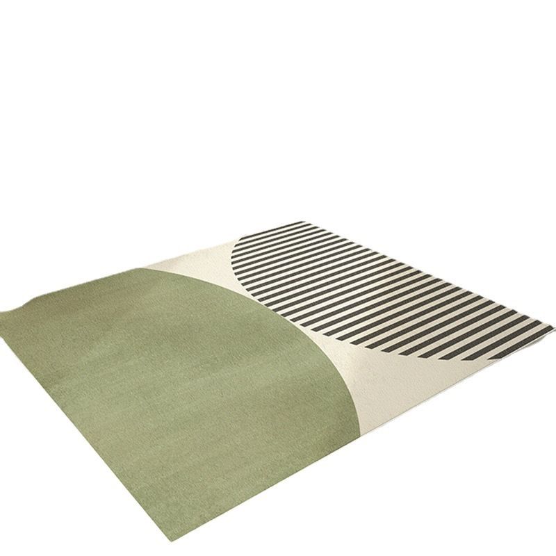 Modern Living Room Carpet Trendy Contrast Panel Rug Polyester Indoor Rug with Non-Slip Backing