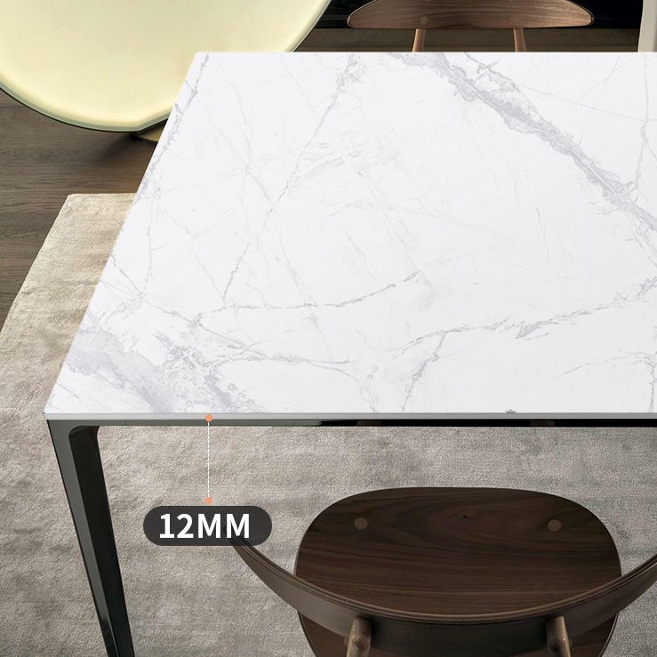 Industrial Style Sintered Stone Table 4 Legs Black Base Rectangle Table