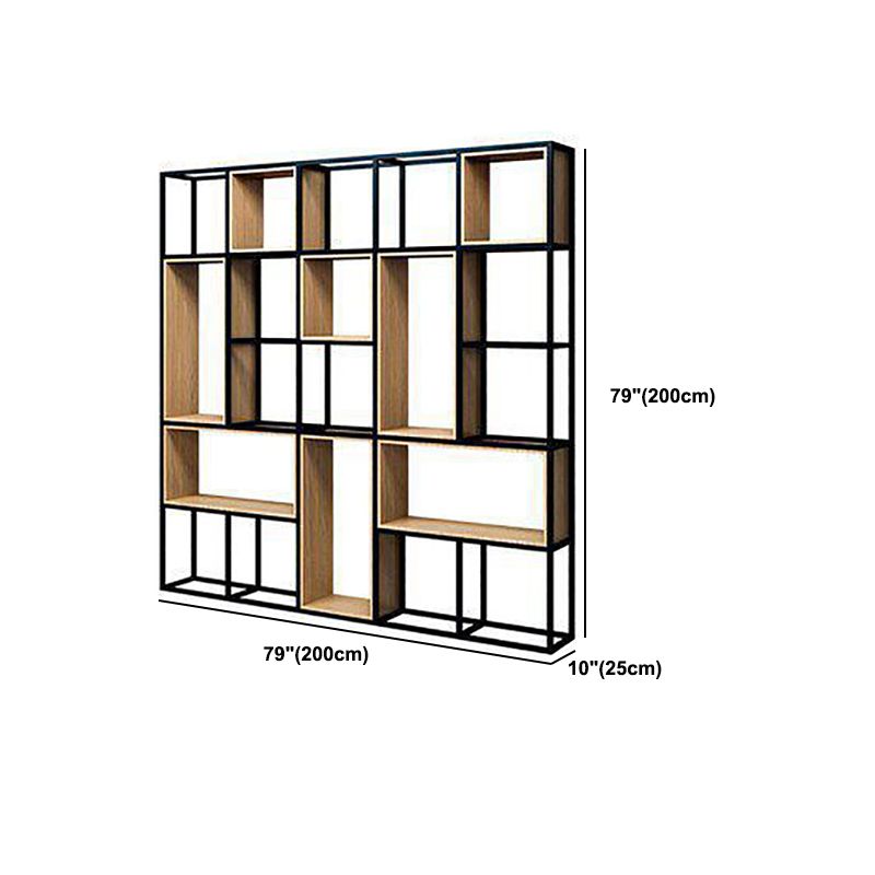 9.8" W Contemporary Geometric Bookshelf Open Back Metal Bookcase