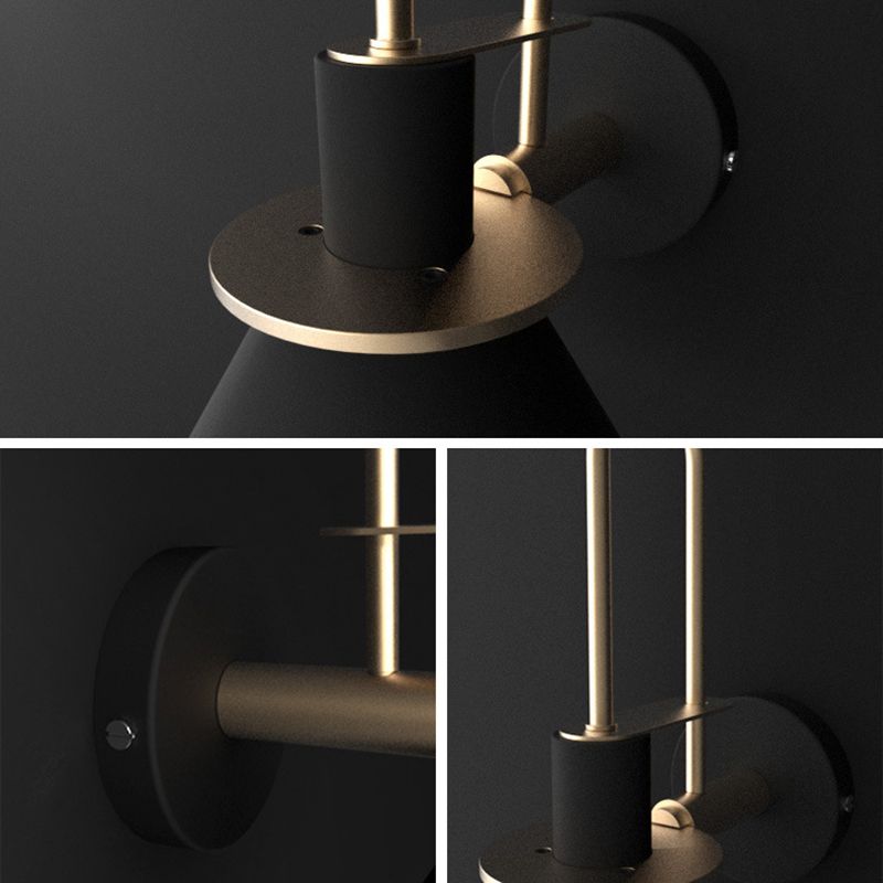 1 Light Metal Wall Mounted Wall Lights Modern Cone Wall Sconces Lighting Fixtures for Bedroom
