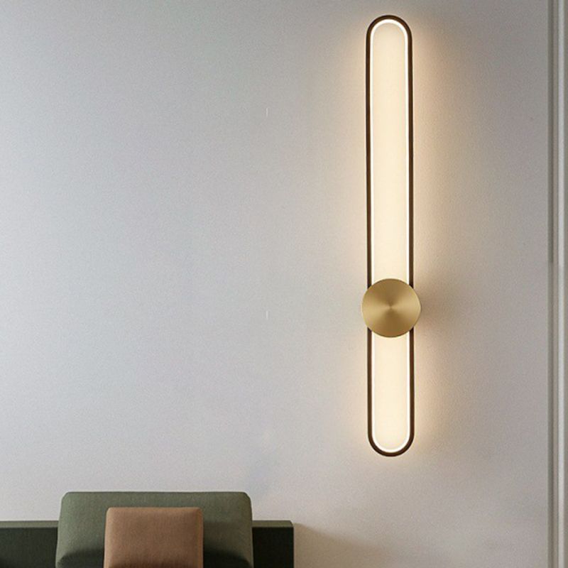 Solid Brass Linear Wall Mounted Light LED 1 - Light Modern Wall Sconce