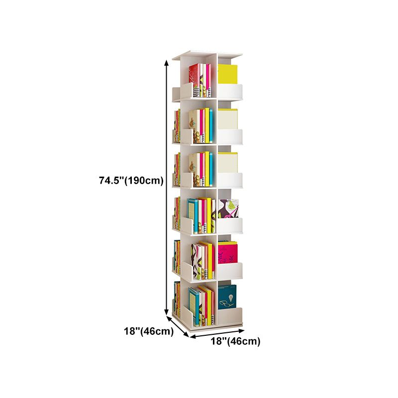 Modern Manufactured Wood Bookcase White Closed Bookshelf for Living Room