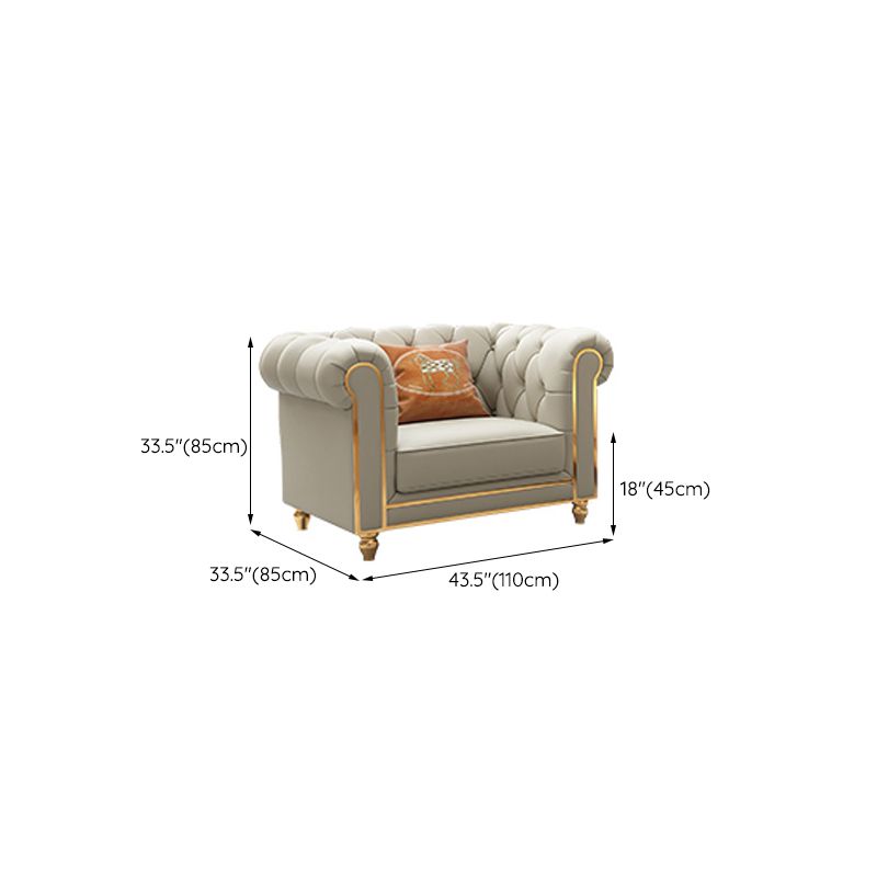 33"W Mid Century Modern Sofa Bed Rolled Arm Cushions Sofa with Pillows