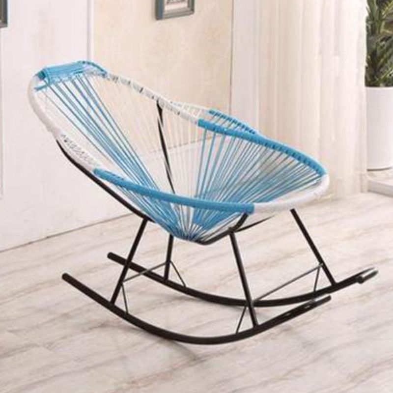 Modern Woven Rope Rocking Chair with Light Legs Rocker Chair