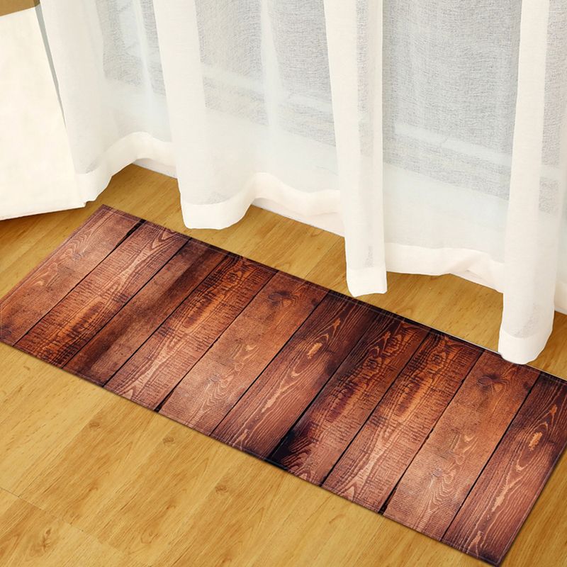 Brown Modern Rug Polyester Wool Rug Non-Slip Backing Rug for Home Decoration