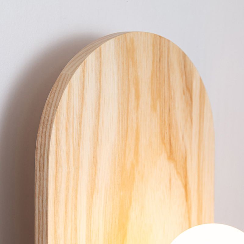 Golden Metal Wall Light Modernism Wood Lighting for Home Room