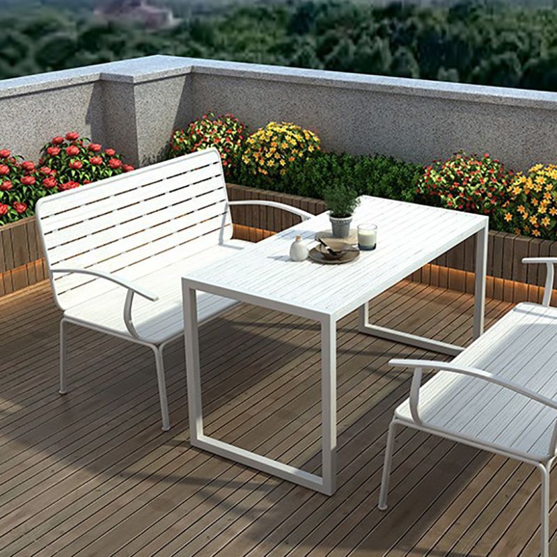 Modern Style 1/3 Pieces Rectangular Picnic Table Manufactured Wood Dining Picnic Table Set