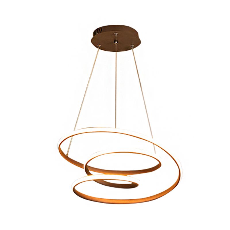Spiraler Kronleuchter Minimalismus Acrylweiß/Kaffee -LED Hängende Decke Licht in warmem/natürlichen Licht