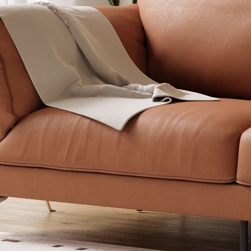 35.43" Wide Faux Leather Sofa Scandinavian Pillow Top Arm Sofa