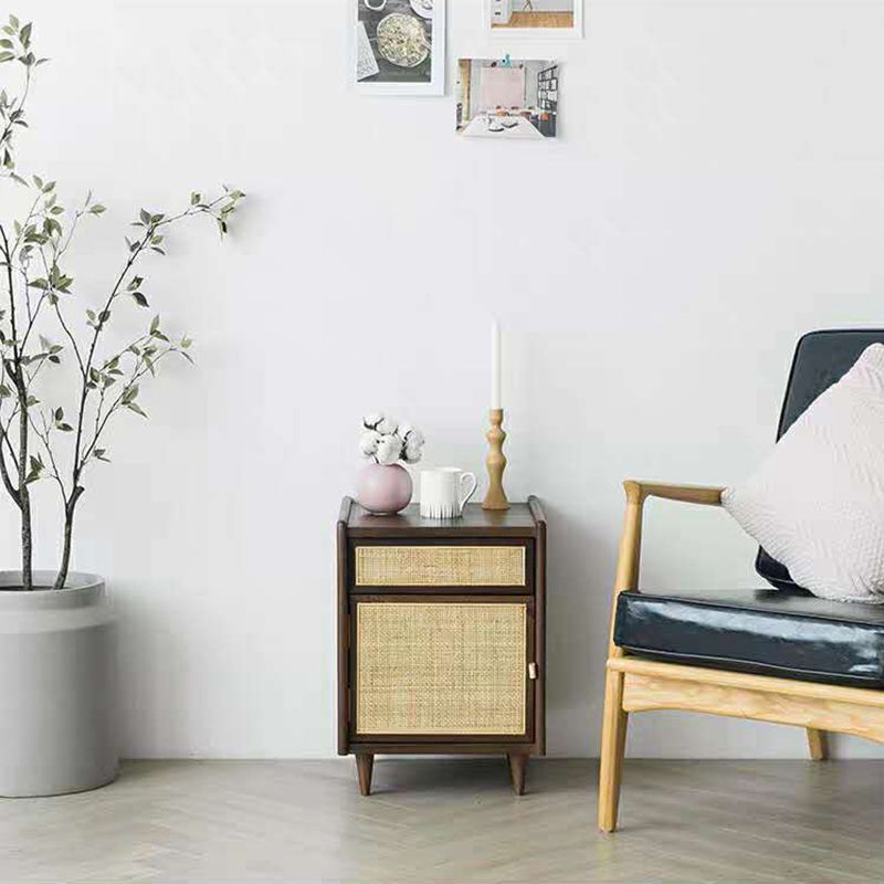 1 Drawer Contemporary Nightstand 1 Door Bedside Cabinet ,22" Tall