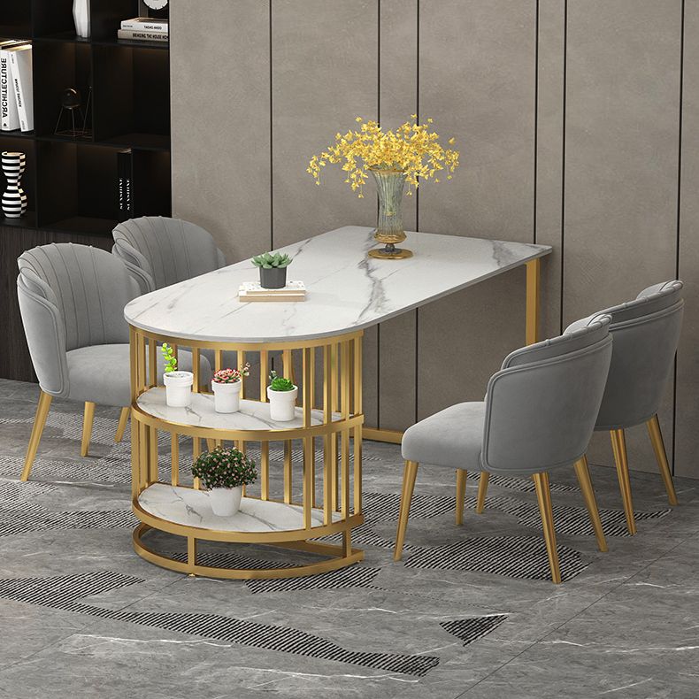 Table à manger en pierre de style glam