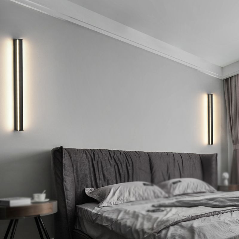 Linearer Wandleuchte moderne Metall 1 Lichtwand montieren Licht in Schwarz