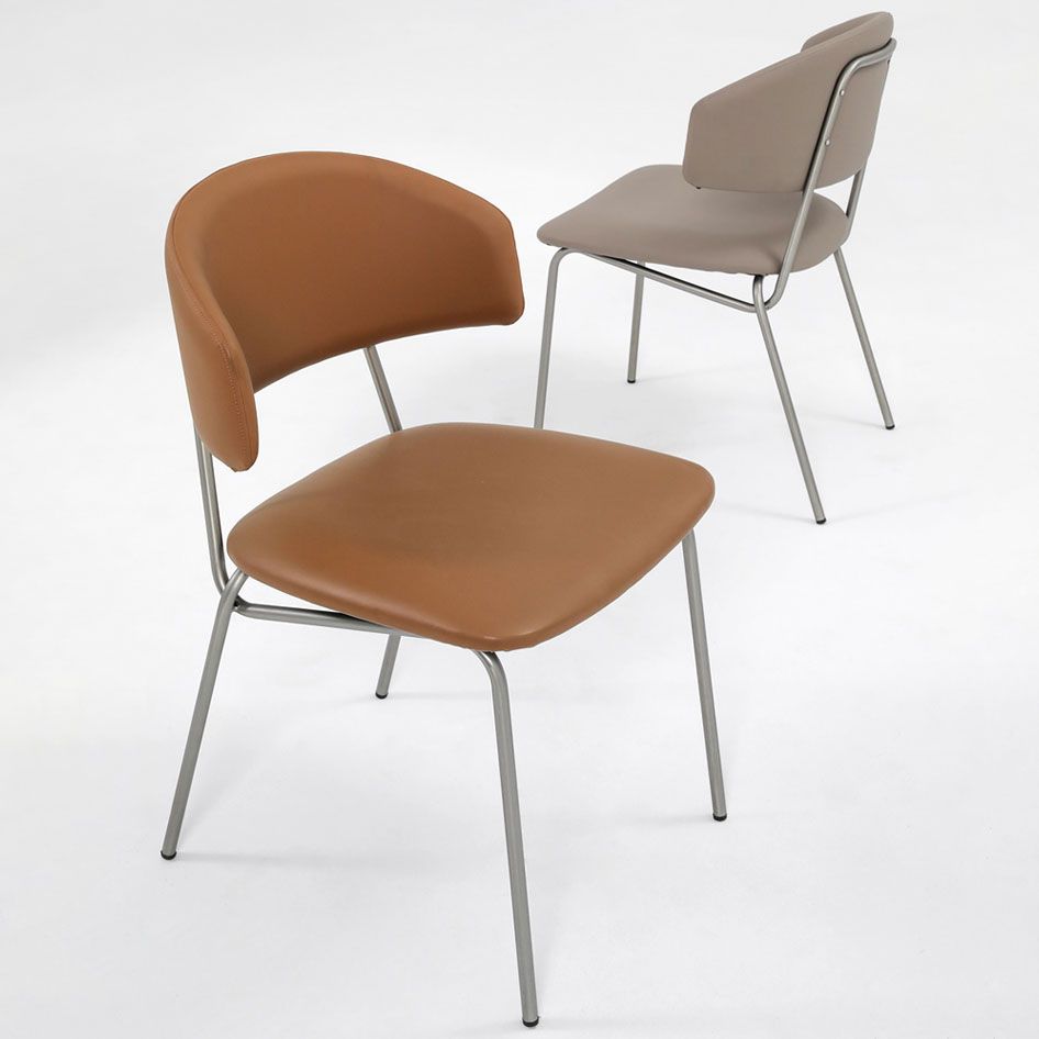 Eigentijdse stijl eetkamerstoelen eetarmloze open achterstoelen met metalen benen