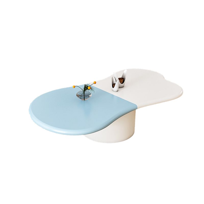 Scandinavian Free Form Coffee Table with Pedestal Base in Solid Wood