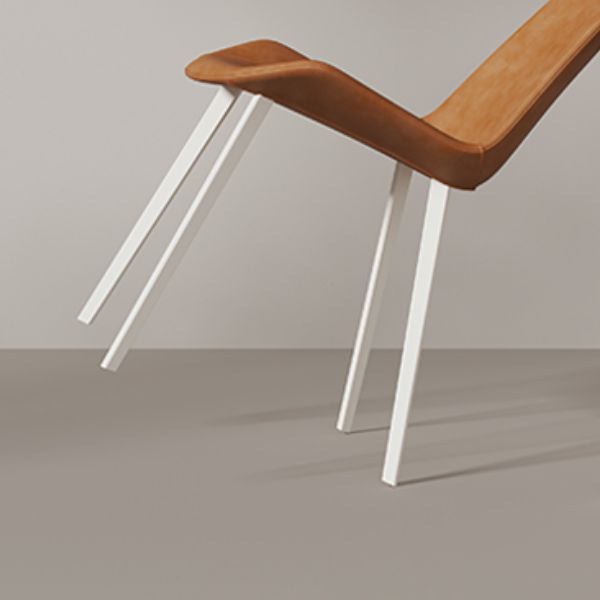 White Leg Contemporary Upholstered Armless Dining Room Chair for Home