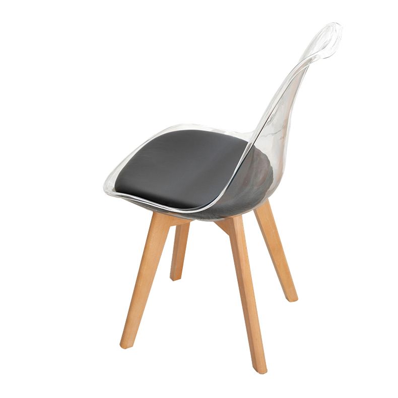 Scandinavian Wood Indoor-Outdoor Chair Solid Back Side Chair