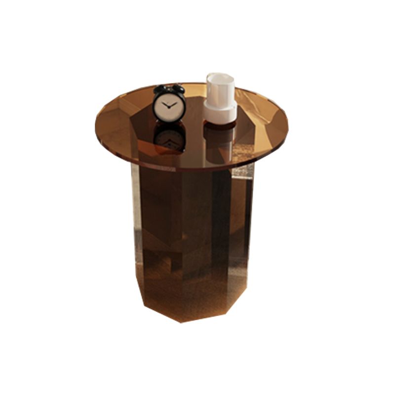 Glam Accent Side Table Living Room Plastic Pedestal Round Corner Table