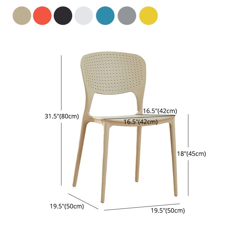 Sillas traseras abiertas contemporáneas que cenan la silla lateral plástica apilable sin brazos