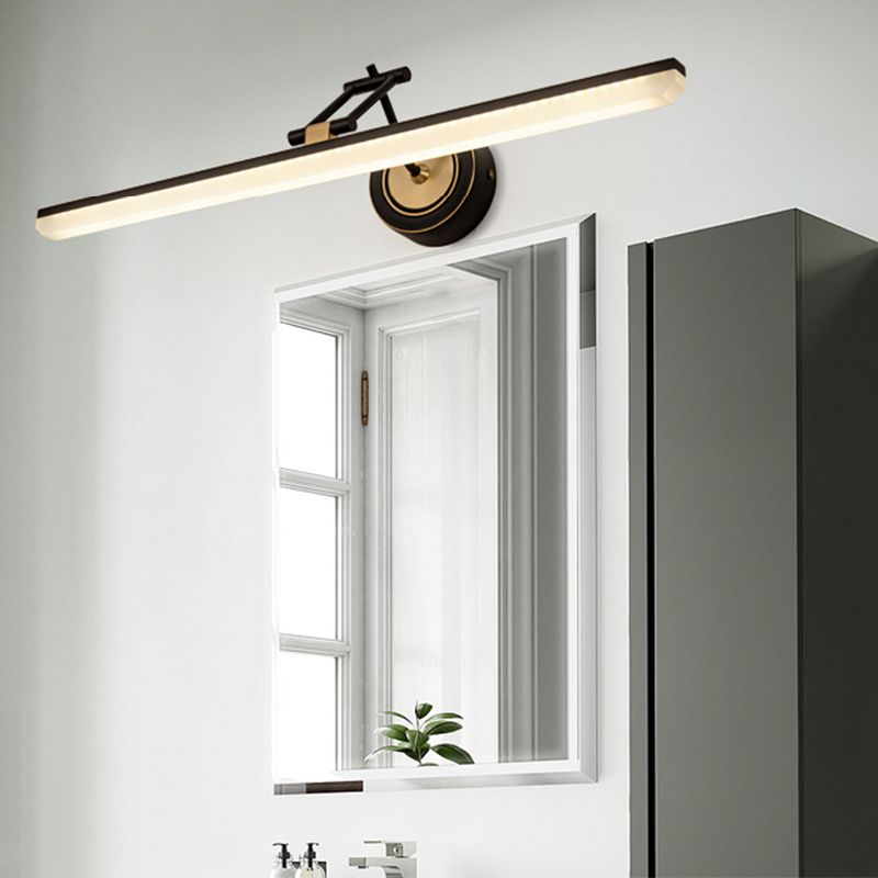 Lineaire schaduw metalen wand sconce moderne stijl 1-licht spiegel zwenkarm muur gemonteerd licht