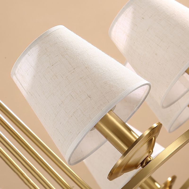 Metal Gold Ceiling Suspension Lamp Tapered Traditional-Style Chandelier Lighting Fixture