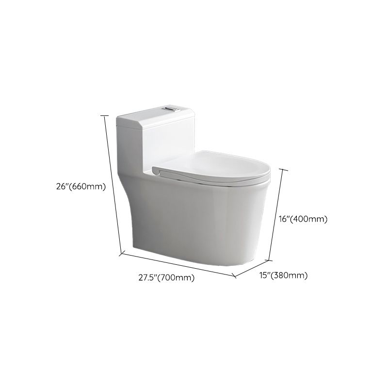 Contemporary 1-Piece Toilet Bowl Floor Mounted White Urine Toilet for Bathroom