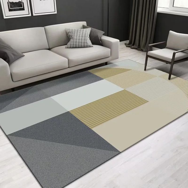 Geometric Indoor Rug Modern Area Rug Polyester Carpet for Living Room