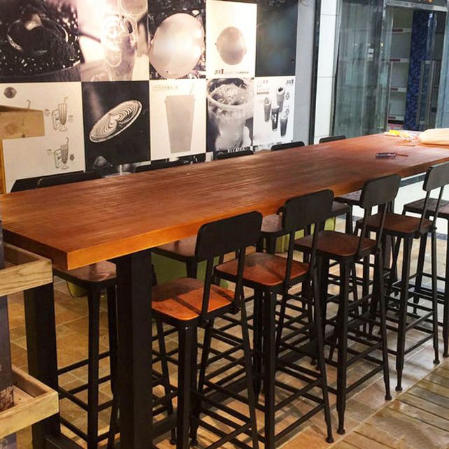 Industrial Solid Wood Counter Height Set 1/7/11 Pieces Indoor Footrest Counter Set