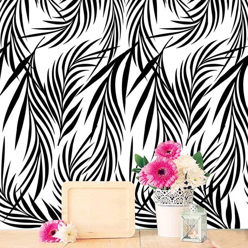Adhesive Willow Wallpaper Panels Grey-White Modern Style Wall Art for Dining Room