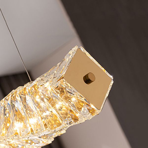 Crystal Island Light Modern LED Island Hanging Light for Dining Room