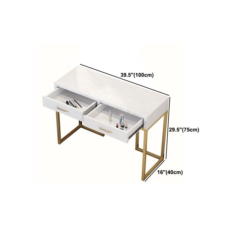 Bright White Makeup Counter 15.74" Wide Vanity Tables with Storage Drawers
