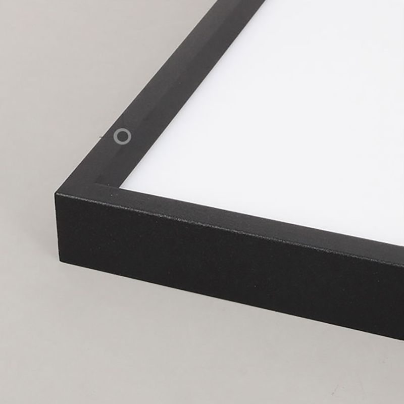 Rectangular Ceiling Light Fixture Modern Aluminum LED Living Room Flush Light in Black