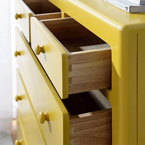 Modern Engineered Wood Buffet Sideboard 43.5"H 6-Drawer Dining Room Buffet Server