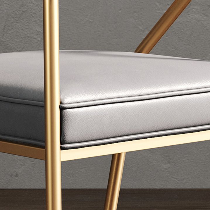 Silla de metal escandinavo Glam para comedor y cocina, sillón con respaldo abierto