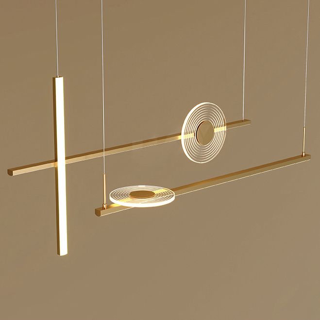 Modern Lighting Chandelier Linear Island Lighting Metal 5 Light Island Pendant Lights