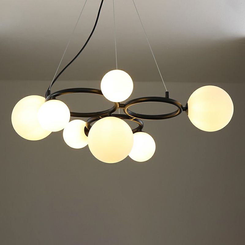 Circles Hanging Chandelier Nordic Style Glass Bedroom Suspended Lighting Fixture