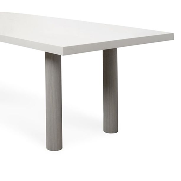 Mesa de comedor contemporánea de madera sólida Mesa de forma de madera de pino para la cocina